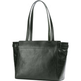 Borsa shopper in pelle, Verde Scuro